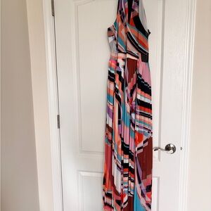 Bar III Pink and Black Halter Sundress Resort Wear